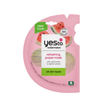 Cargar imagen en el visor de la galería, YES TO - Refreshing Paper Mask Watermelon / Charcoal Peel-Off Mask (full size)